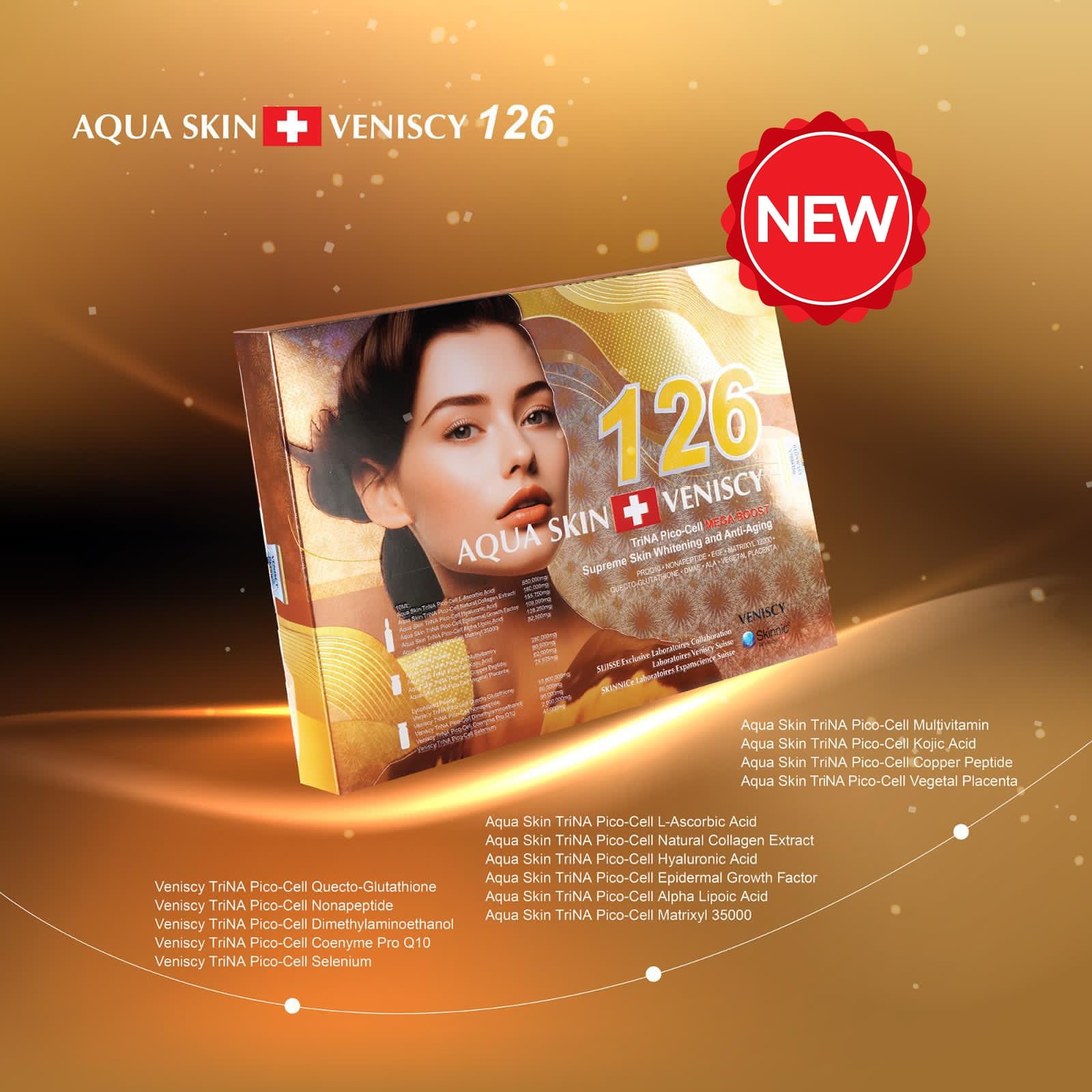 Aqua Skin Vensicy 126 Trina Pico Cell Glutathione Injection