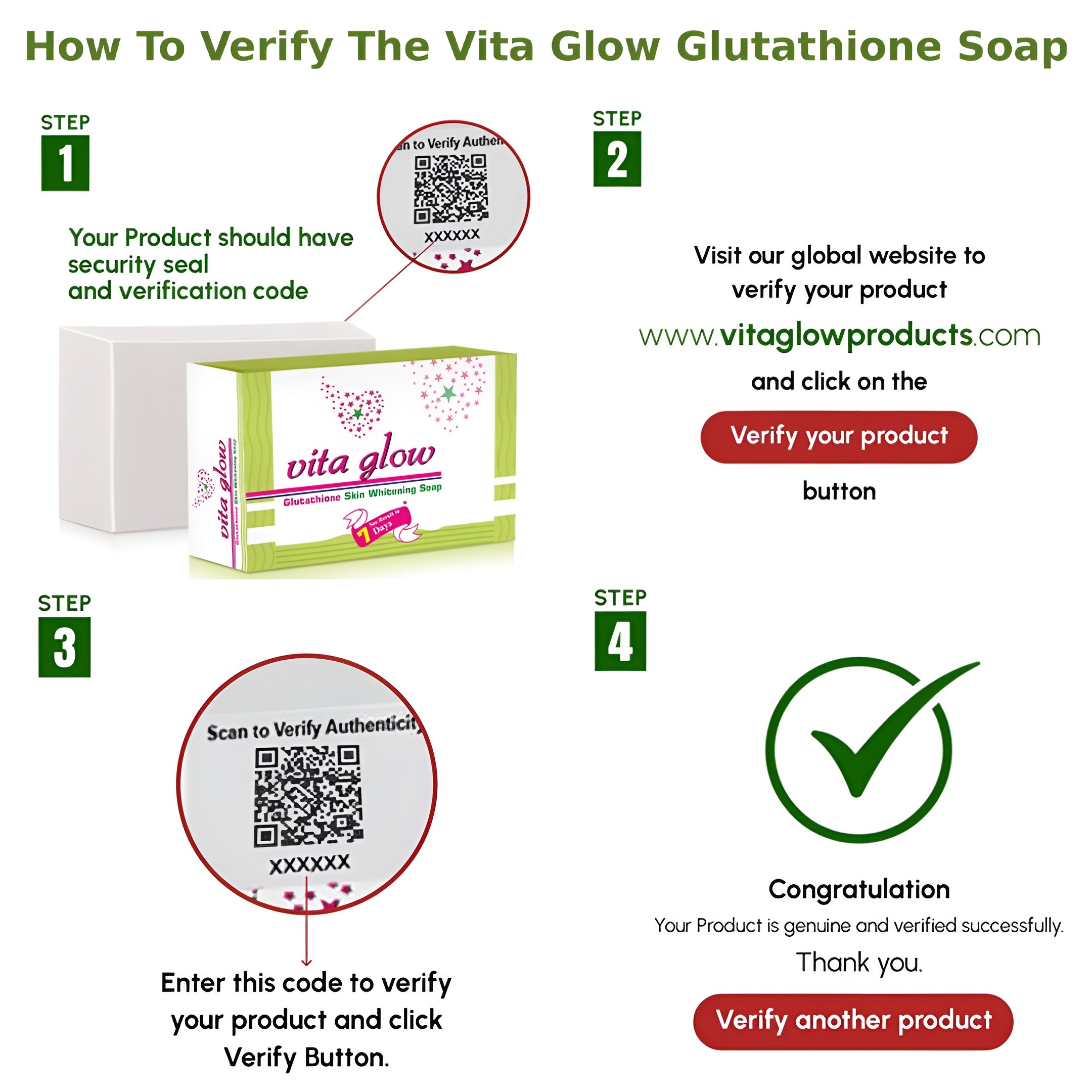 Vita Glow Glutathione Skin Whitening Soap