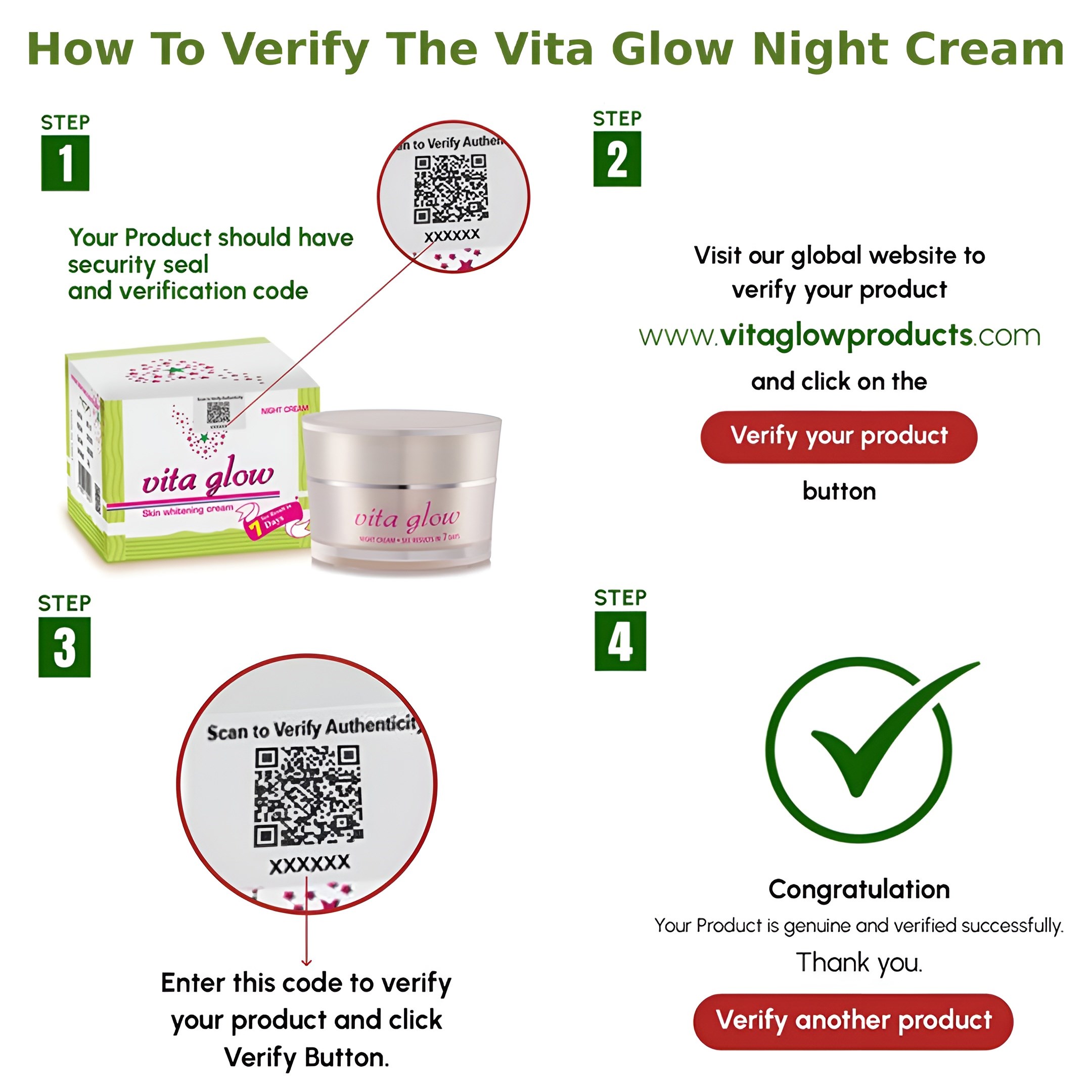 Original Vita Glow Skin Whitening Night Cream