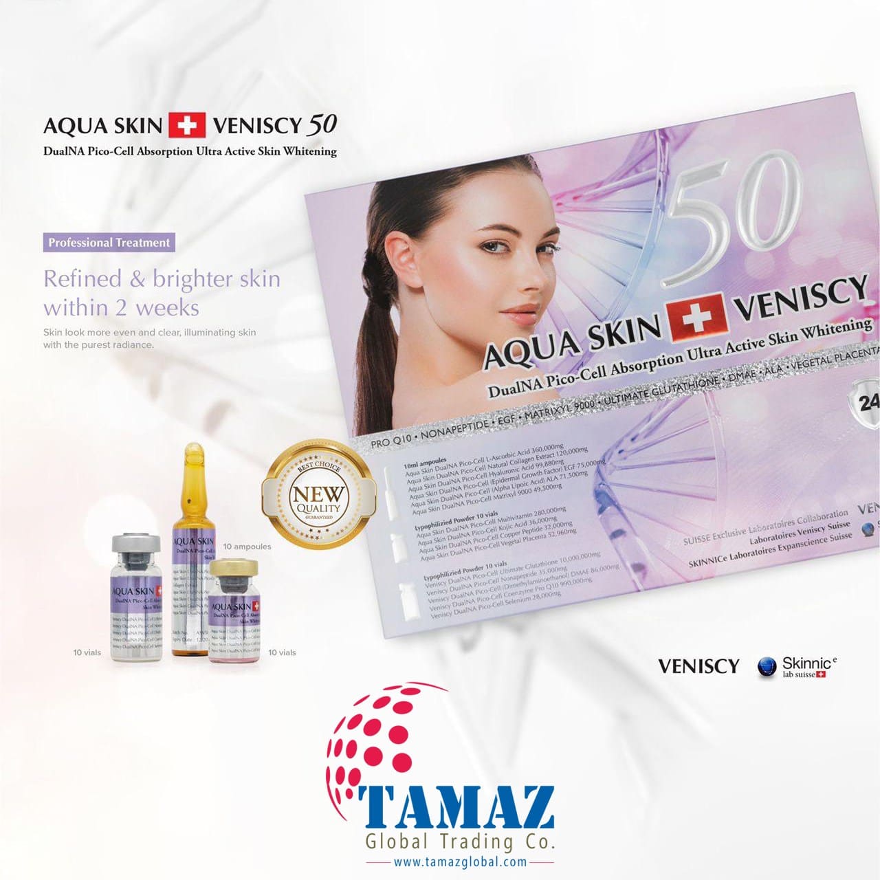 Aqua Skin Veniscy 50 Dulna Pico Cell Glutathione Injection