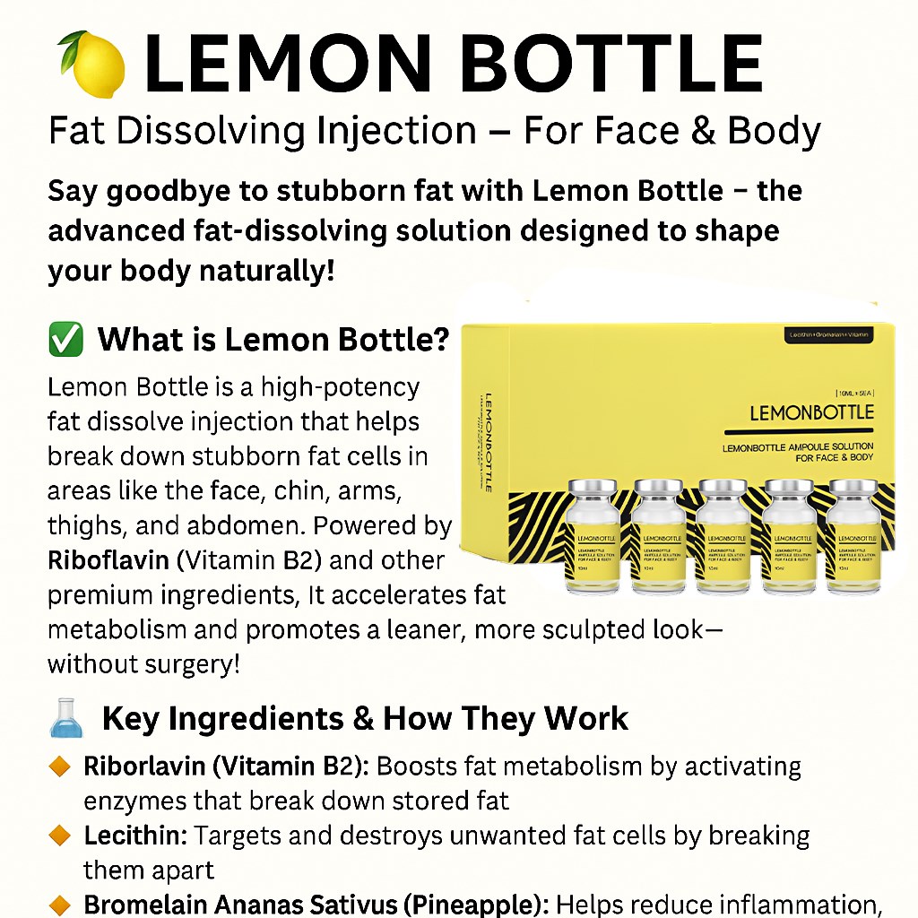 Lemon Bottle Lipolysis Solution Fat Dissolving Injection